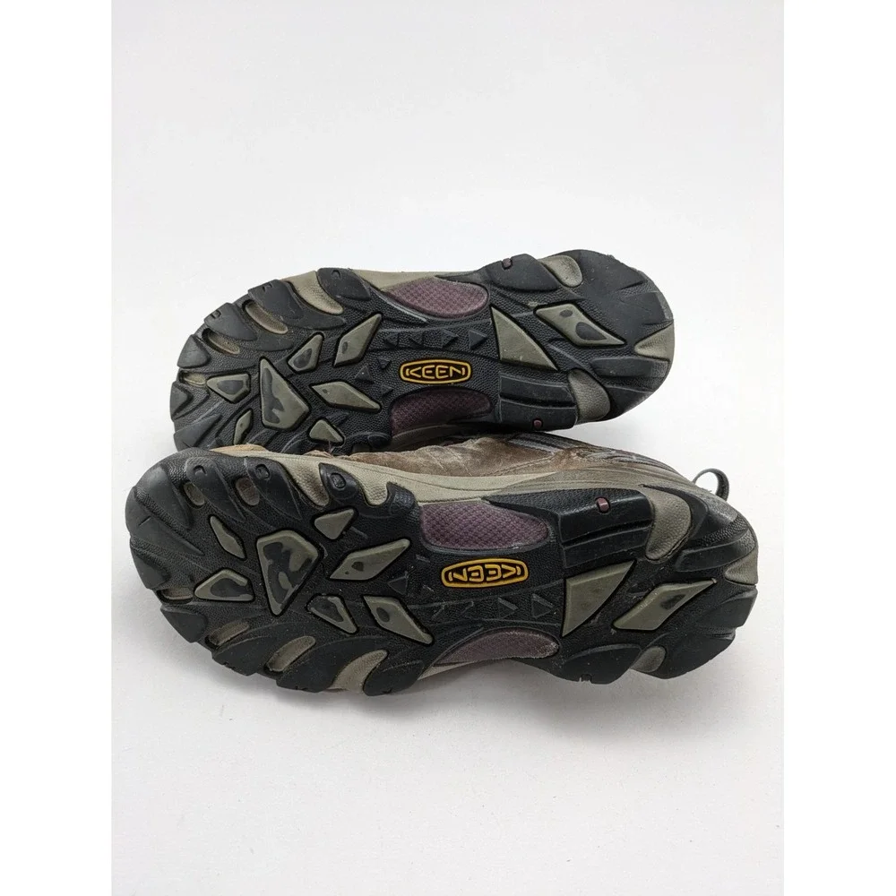 Womens KEEN Utility Detroit Low Steel Toe‎ Work Safety Gray Purple Shoes Size 9
